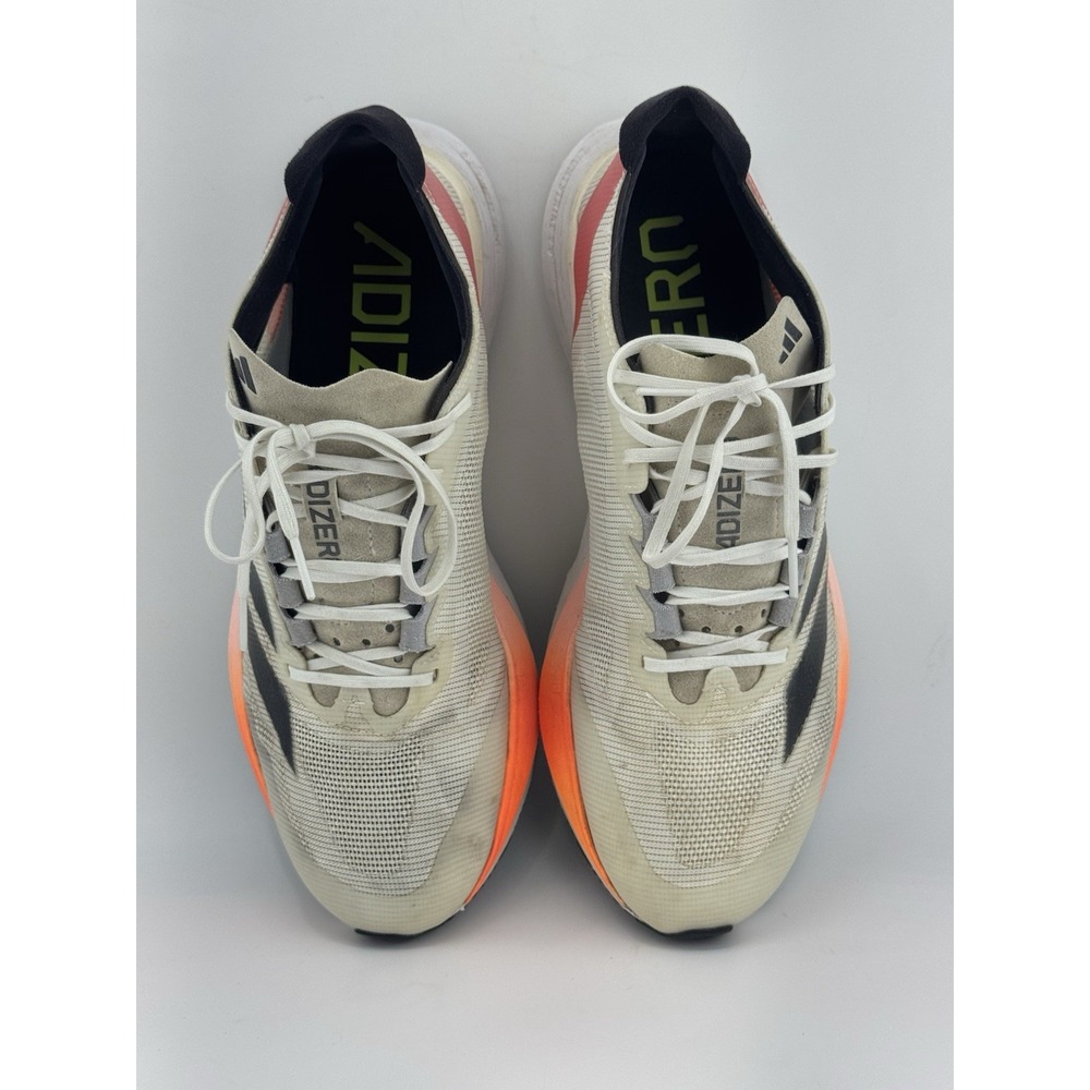 adidas Adizero Boston 12 Cloud White Aurora Solar Red Glass Fibre Men's SIZE 9.5 - Picture 7 of 9